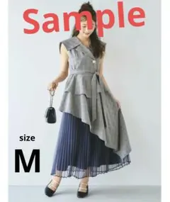 【最安値】dazzlin　アシメプリーツトレンチワンピース　チェック