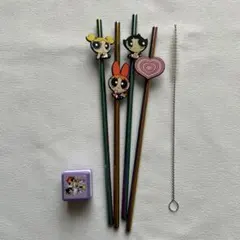 パワーパフガールズ　ストロー＆スタンプ　セット