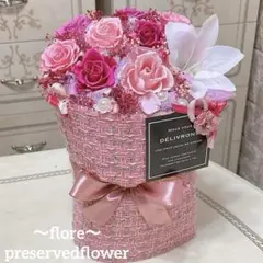 ✨大人気✨ミックスバラプリザ＆胡蝶蘭アーティフィシャル✨ラッピングのまま飾れます 大人気✨横長アレンジ✨バラミックスプリザ＆胡蝶蘭（アーティ