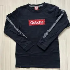 Gotcha ガッチャ　ブラック ロンＴ　ロゴ刺繍　Mサイズ