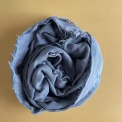 グレー コットン ストール フリンジ付き