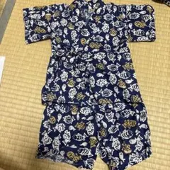 kidsForet 魚柄ネイビー甚平 90cm