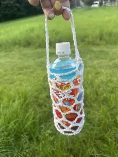 ハンドメイド　ボトルホルダー　ホワイト