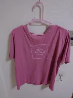 Petit Bonheur ロゴ 半袖 Tシャツ ピンク