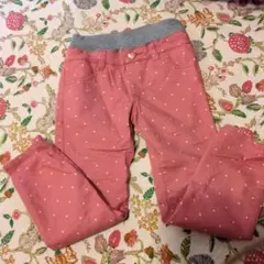 キッズ ピンクドット デニム風パンツ