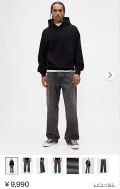 今期！GAP 90s LOOSE デニムパンツ ウォッシュブラック 34×32のサムネイル