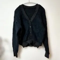 qout黒ブラックカーディガン【M】