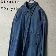 00sディッキーズgenuine Dickiesデニム長袖BDシャツy2k希少