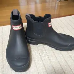 HUNTER/ハンター チェルシー ショート レインブーツ サイドゴア 黒 23