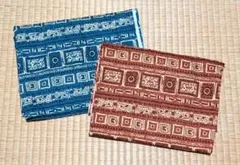 k*o様 【期間限定】青と茶色の幾何学模様生地