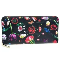 美品 ランバン ラウンドファスナー 長財布 フラワー 花柄 16769のサムネイル