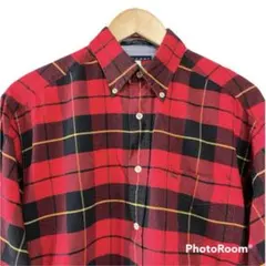 90s TOMMY HILFIGER チェック コットン ボタンダウンシャツ