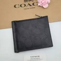 新品　COACH　コーチ　マネークリップ　折り財布　正規品のサムネイル