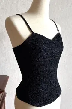 J&R◾️ブラック レースキャミソール◾️ビスチェ◾️M◾️美シルエットのサムネイル