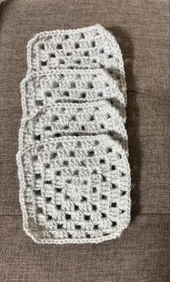 ハンドメイド素材 グラニースクエア グレー系 4枚