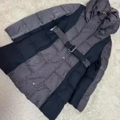 BARNEYS NEWYORK ダウンコート ネイビー 38 フード キレイめ