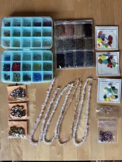 天然石さざれ チェコビーズ シードビーズ など ハンドメイド　アクセサリー