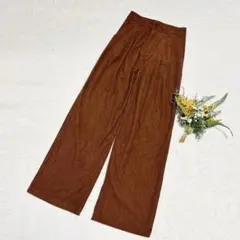 【miss sumey】コーデュロイストレートパンツ ブラウン S ○