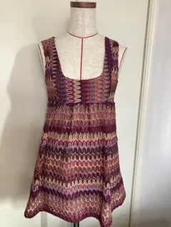 H&Mノースリーブ波模様チュニック　XSサイズ