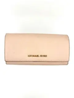MICHAEL KORS ピンク レザー 長財布 スナップ