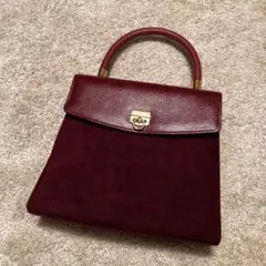【値下げ】バーガンディ スエード ハンドバッグ