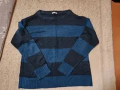 ボーダー　青　トップス　レディース　s　薄手