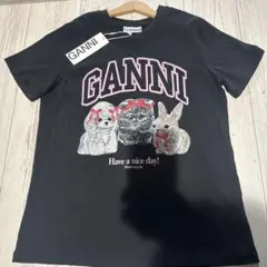 GANNI アニマルプリント Tシャツ ブラックのサムネイル