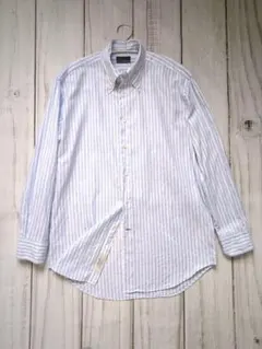 SHIPS TESTA 青白ストライプ ボタンダウンシャツ サイズ42