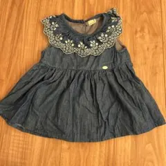 petit main デニムワンピースとショートパンツセット