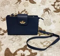 UNTITLEDネイビー レザー ショルダーバッグのサムネイル