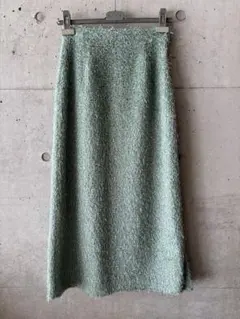 ファジー素材タイトスカート ミントグリーン