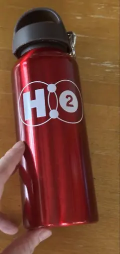 【未使用】水素水ボトル アルミボトル カラビナ付き（レッド）