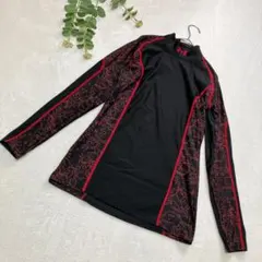 UNDER ARMOUR 長袖Ｔシャツ　黒×赤　Ｌ　ハイネック　アンダー