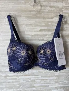 D75」トリンプ プレミアム ゴールドレーベル 刺繍ガーベラの花 ブラジャー