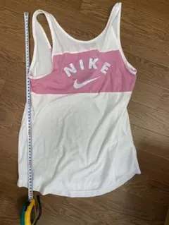 ナイキタンクトップXL、ピンク・白、used
