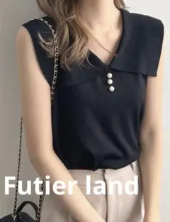 ★美品★Futier landブラックノースリーブニット Fサイズのサムネイル