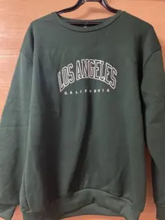 SHINE ロサンゼルス カリフォルニア トレーナー 裏起毛 Lサイズ 緑