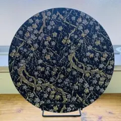 ぎやまん 大皿 花瓶 セット 約35cm ガラス工芸 金彩 銀彩 桜 梅 飾り皿