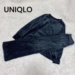UNIQLO ウルトラストレッチスムースセット 部屋着 パジャマ M ネイビー
