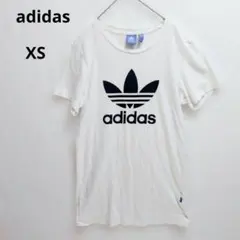 アディダス ロゴTシャツ　 Tシャツワンピ　白　XS