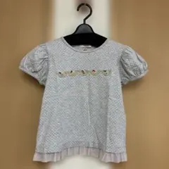 ファミリア　 Tシャツ 130 グレー ドット柄　familiar fdashのサムネイル