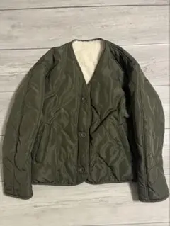 オリーブグリーン キルティングジャケット／リバーシブル