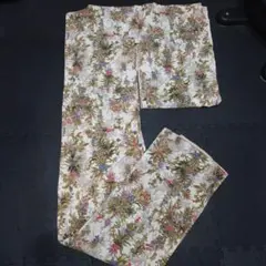 小紋 着物 オフホワイト 花柄 ボタニカル柄　正絹