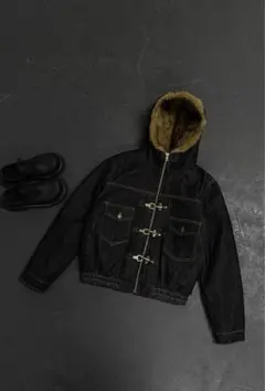 【希少】ファー付き・ファイヤーマンジャケット　短丈　海外ストリート　【在庫少】M