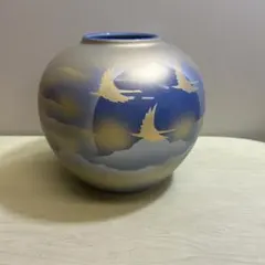 九谷焼 陶器 花瓶 壺 鶴 縁起物 インテリア