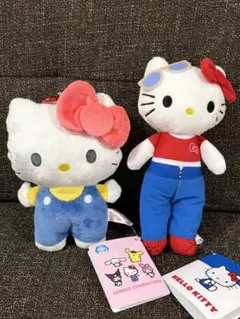 サンリオキャラクターズ ふんわりほっぺがま口ポーチ ハローキティ　あしながキティ