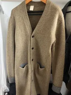 Nハリウッド　ベージュ ボタン付きロングカーディガン