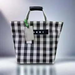 MARNI MARKET マルニ マーケット トートバッグ ギンガムチェック白黒