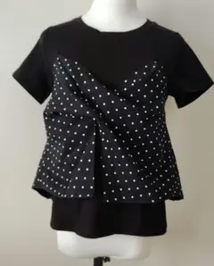 a.v.v standardドレープデザイン ドットブラックMサイズ#t