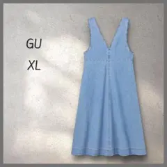 新品 GU デニム ジャンパードレス ロング XL 大きいサイズ